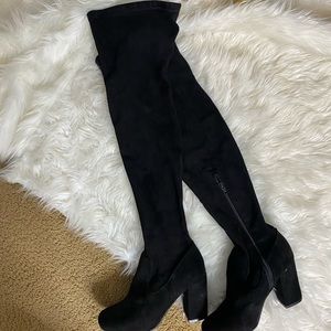 Knee high block boots